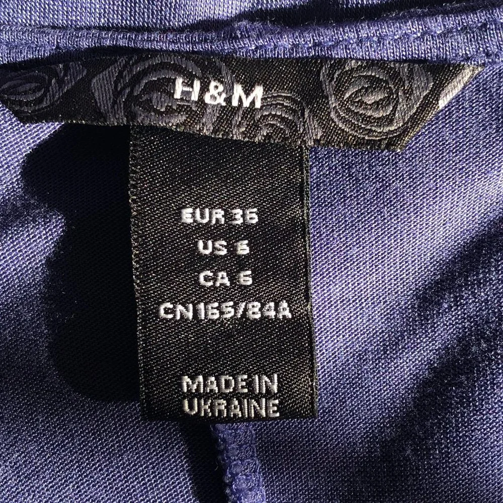 H&M Stormy Blue Wrap Front Bodycon Dress | Size 6